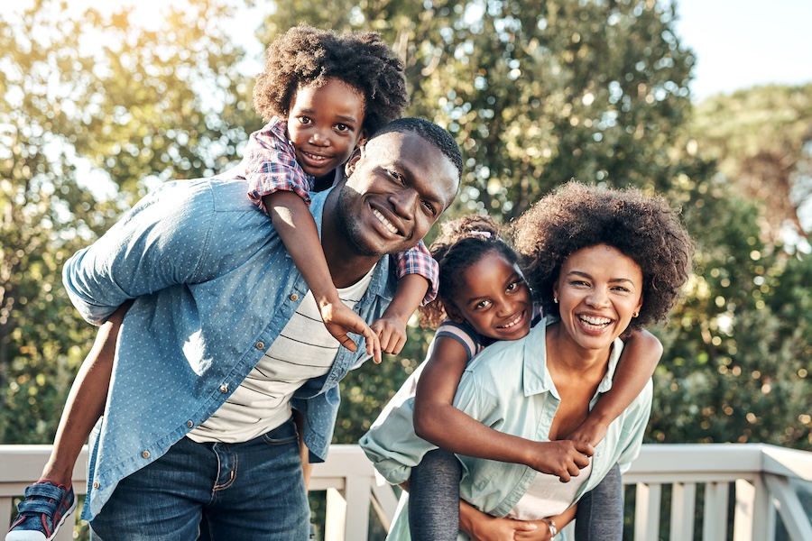 family hanging out to go to the family dentist